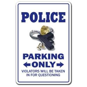  POLICE ~Novelty Sign~ parking officer cop cops law gift 
