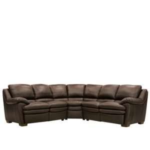  Addisen Brown Leather 3pc Sectional Recliner Sofa