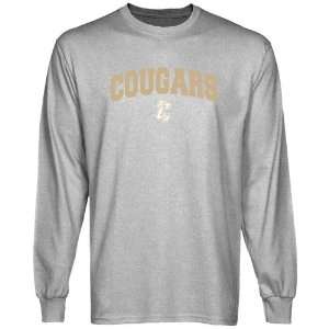  NCAA Charleston Cougars Ash Logo Arch Long Sleeve T shirt 