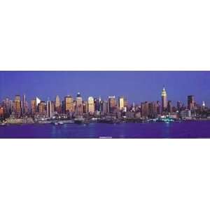   Manhattan Panorama   Artist Alan Martin   Poster Size 40 X 13 inches