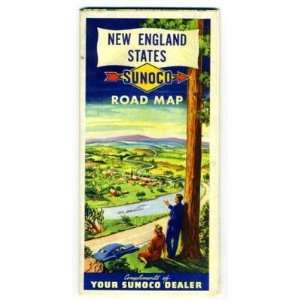  SUNOCO New England States Map Rand McNally 1951 
