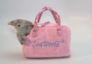 Seaworld Plush Dolphin w/ Pet Carrier Purse Brand New  