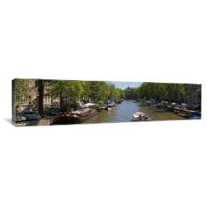 Amsterdam Canal Mural   Gallery Wrapped Canvas   Museum Quality  Size 