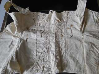 EARLY LADIES LINEN CORSET/BODICE  W/EMBROIDERY  