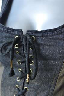 MOSCHINO Jeans Denim*CORSET BUSTIER* Top Vest Blouse 6  