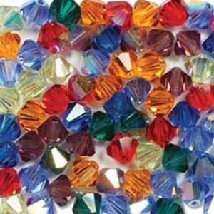   4mm Bicone Czech Crystal Rainbow AB Mix Beads Arts, Crafts & Sewing