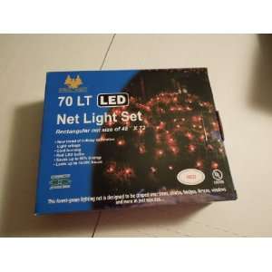  Net Light Set. 70 RED Light LED 48 X 72 Green Cord Small 