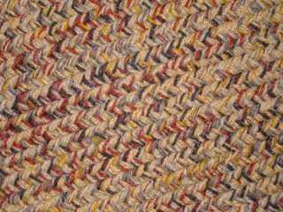 BRAIDED 5 x 7 Area RUG Beige*Country Red*Black*Mustard  