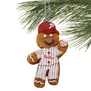  Philadelphia Phillies Gingerbread Baseball Player Ornament 