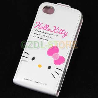 Hello Kitty Flip Leather Case Cover For iPhone 4 4G C4  