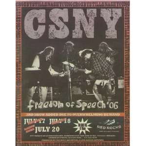  CSNY Crosby Stills Nash Neil Young Newspaper Poster Ad 