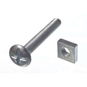 ROOFING BOLT CROSS HEAD 6MM M6 45MM LENGTH BZP WITH SQUARE NUTS ( pack 