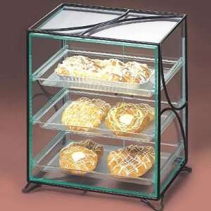  Countertop Green Glass Acrylic Display Case   Wire Frame 
