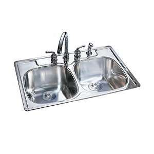   Stainless Steel Double Bowl Kitchen Sink   Brushed Stainless Steel