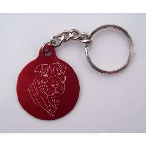  Laser Etched Shar Pei Key Chain