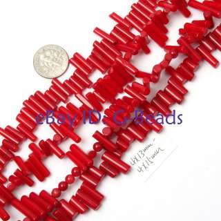 4x13mm  4x15mm gemstone red coral beads strand 15  