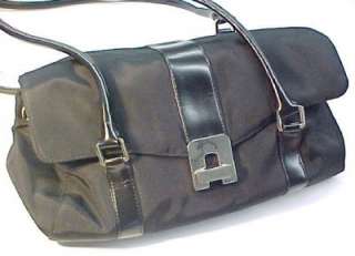 CREDI ~ Large Black Canvas Satchel Purse / Handbag  