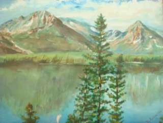 Vintage Framed Mountain Scene Echo Lake Colorado Painting D.D. Edwards 