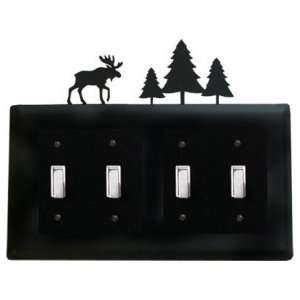  Moose/Pine Quad Light Switch Cover