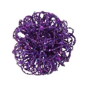  4.75 Purple Sparkle Curly Ball ORNAMENT