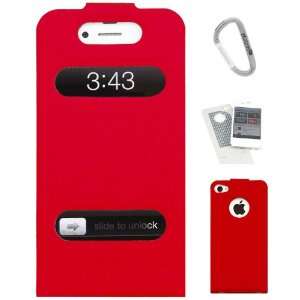  Red Case for your Apple iPhone 4 and iPhone 4s + A pack of 2 Screen 