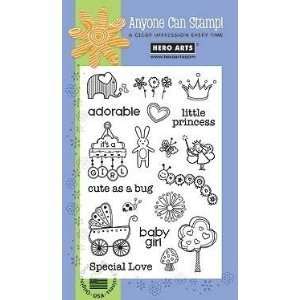  Adorable Baby Girl   Clear Rubber Stamps CL265 Arts 