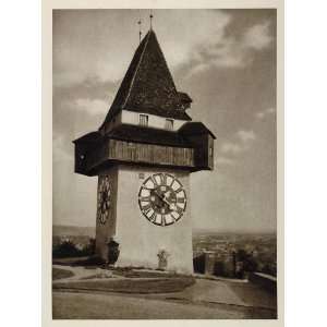  1928 Clock Tower Uhrturm Schlossberg Hill Graz Austria 