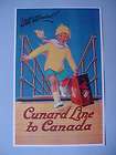 1920s Cunard Steamship Liner Cruise To Canada Travel Poster