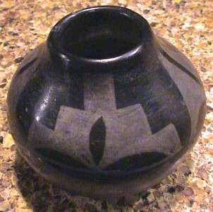 Vintage FLORA NARANJO Blackware Santa Clara Pottery  
