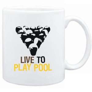  Mug White  LIVE TO play Pool  Sports