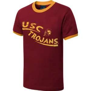   Trojans Youth Cardinal Scattershot Ringer T Shirt