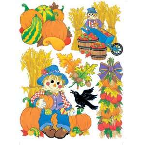    21 Pack EUREKA WINDOW CLING HARVEST SCARECROWS 