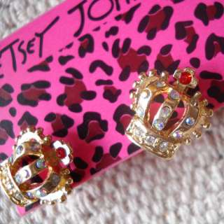   Stud Earrings Gift FS Women Jewelry Lovely Gold Tone Rhinestone Crown