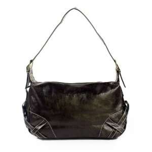 Stylish Coffee Leatherette Satchel Bag Handbag Purse  