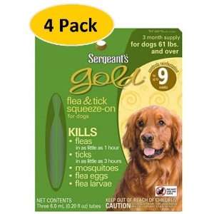  Sargeants Gold Flea & Tick Squeeze on for Dogs 61 lbs and 
