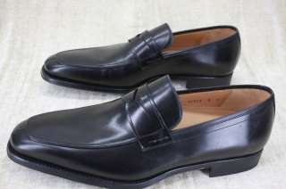   Mens Dante Black Leather Penny Loafers Dress Shoes 9 D New  