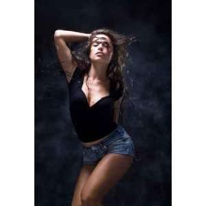 Attractive Woman Dancing, Studio Dark   Peel and Stick 
