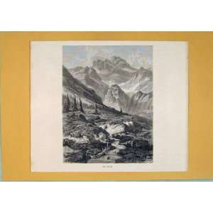  Santis Switzerland Antique Print Fine Art 1878 Mountain 