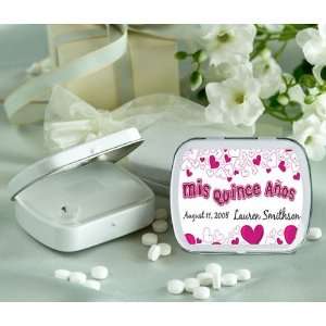 Wedding Favors Mis Quince Anos Heart Design Personalized Glossy White 