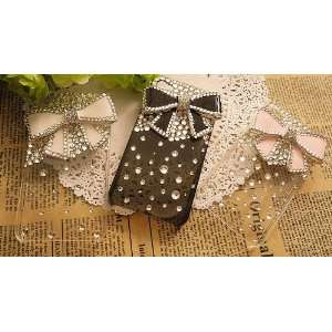 4g Crystal Diamond Bow Tie Pattern Hard Case/Cover/Protector(Black Bow 