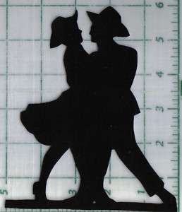 Cowgirl Cowboy square dancers silhouette applique #2  