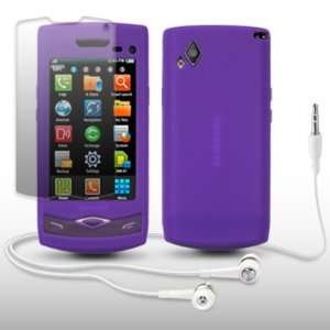  SAMSUNG S8500 WAVE PURPLE SILICONE SKIN CASE WITH SCREEN 