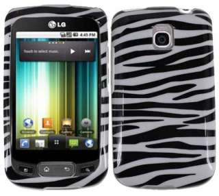 LG Optimus One P500 P500GO BLACK WHITE ZEBRA Faceplate Protector Phone 