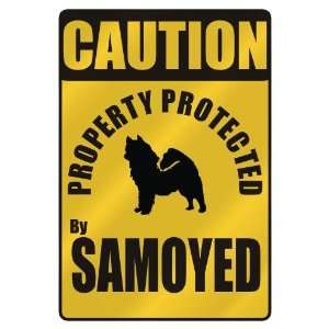    PROPERTY PROTECTED BY SAMOYED  PARKING SIGN DOG