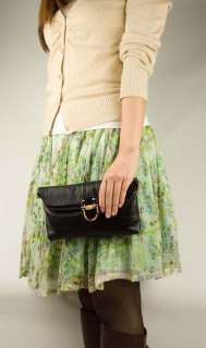 Women Genuine Leather Clutch Purse Designer Crossbody Fold Bag 