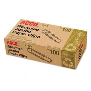  Recycled Paper Clips, Jumbo, 100/Box, 10 Boxes/Pack 