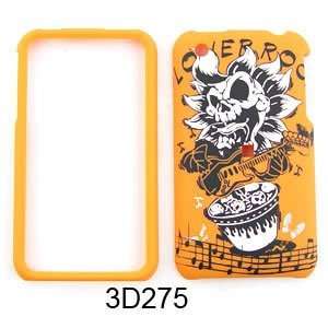   APPLE IPHONE 3G 3GS TEXTURED FLOWER SKULL PLAYING GUITAR DRUM Cell