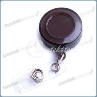 Black Retractable ID Card Holder Badge Reel Key Ring  