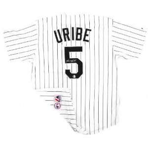 Juan Uribe Chicago White Sox Autographed White Pinstripe Replica 
