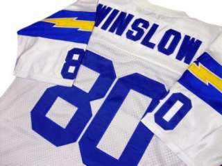   Winslow #80 San Diego Chargers Throwback White Sewn Mens Size Jersey